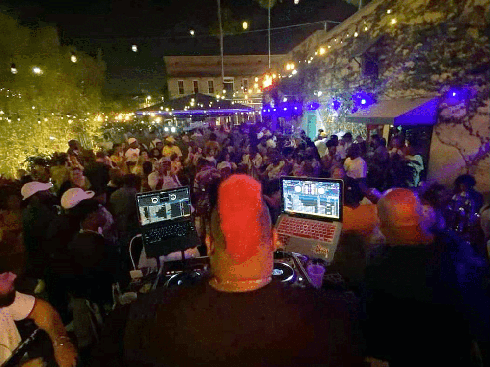 DJ at Outside Bar at Gaspar's Grotto in Tampa, FL