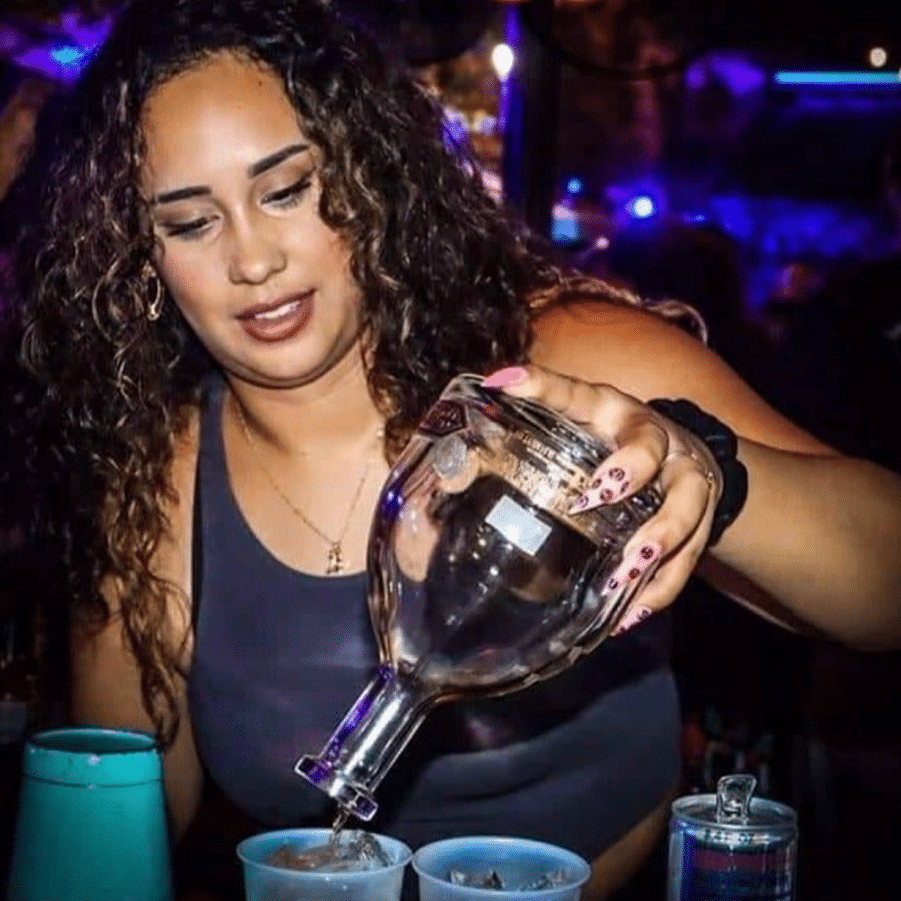 Bartender Making Cocktails at Gaspar's Grotto in Tampa, FL